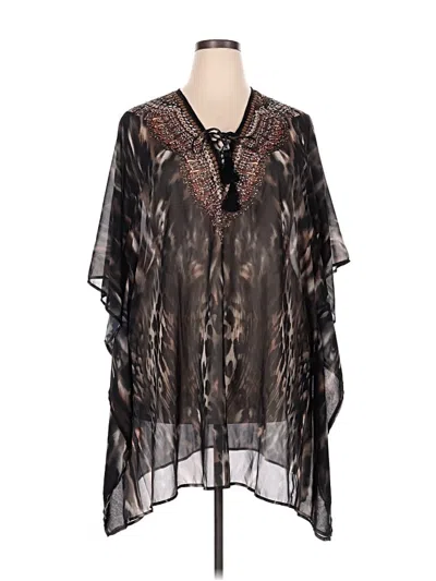 Pre-owned Miraclesuit Short Sleeve Blouse In Black