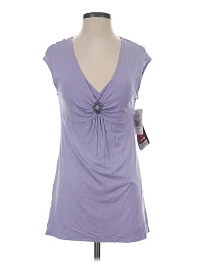 Miraclesuit Short Sleeve Top Purple Keyhole Neckline Tops