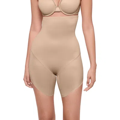 Miraclesuit ® Show Stopper High Waist Slant Hem Shorts In Neutral