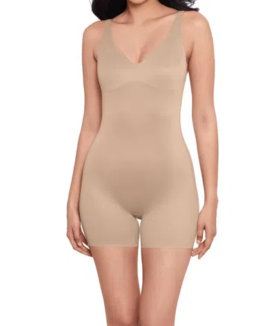 Miraclesuit Show Stopper Low Back All-in-one Bike Short In Warm Beige In Brown