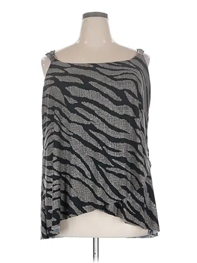 Pre-owned Miraclesuit Sleeveless Top Silver One Shoulder Neckline Tops