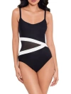 Miraclesuit Spectra Lyra Underwire One-piece Swimsuit In Black,white