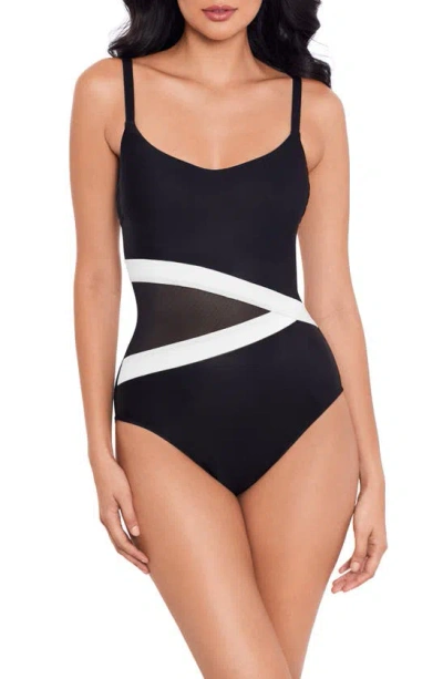 Miraclesuit Spectra Lyra Underwire One-piece Swimsuit In Black,white
