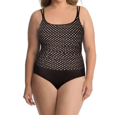 Miraclesuit Spot On Fauxkini One Piece Swimsuit - Plus In Black/ White