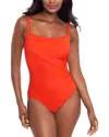 Miraclesuit Rock Solid Starr Underwire One-piece Swimsuit In Orange
