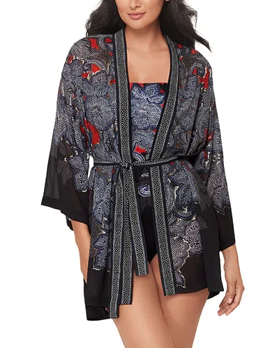 Miraclesuit Steel Magnolias Kimono Cover Up In Black