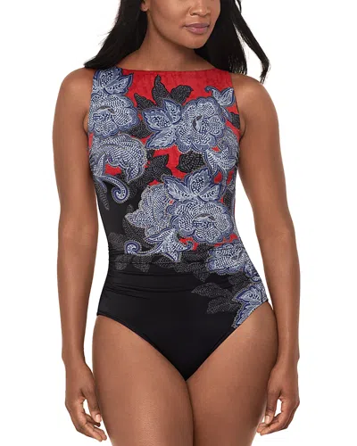 Miraclesuit Steel Magnolias Regatta One Piece Swimsuit In Black