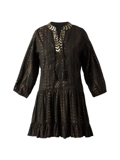 Miraclesuit Swim Women's Beach Etc. Cotton-blend Jacquard Minidress In Black