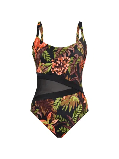 Miraclesuit Swim Women's Botanico Lyra One-piece Swimsuit In Black Multi