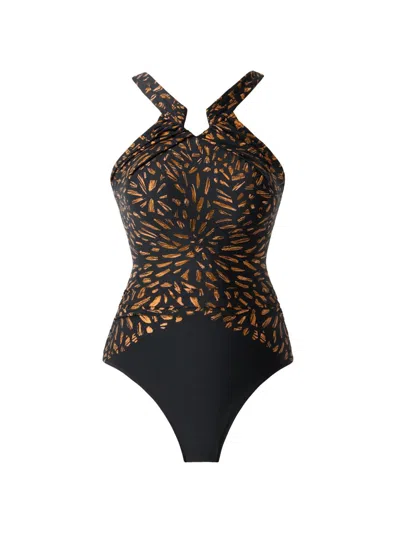 Miraclesuit Swim Women's Costa D'oro Aphrodite Patterned Swimsuit In Black