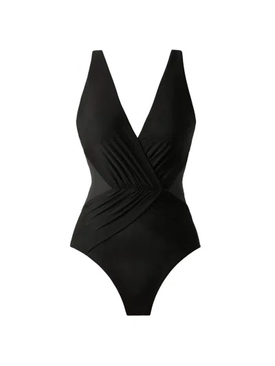 Miraclesuit Swim Women's Illusionists Ibiza Gathered Bodysuit In Black
