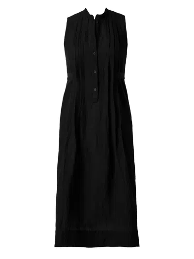 Miraclesuit Swim Women's Pleated Linen Cover-up Dress In Black