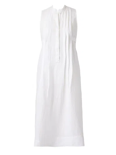 Miraclesuit Swim Women's Pleated Linen Cover-up Dress In White