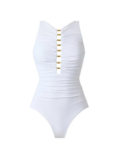 Miraclesuit Swim Women's Razzle Dazzle Swizzle One-piece Swimsuit In White