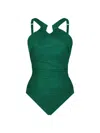 Miraclesuit Swim Women's Rock Solid Aphrodite One-piece Swimsuit In Malachite