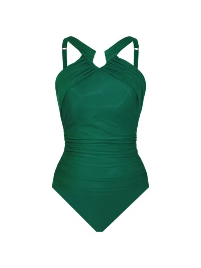 Miraclesuit Swim Women's Rock Solid Aphrodite One-piece Swimsuit In Malachite