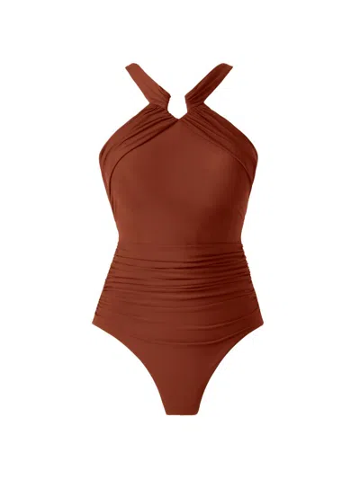Miraclesuit Swim Women's Rock Solid Aphrodite One-piece Swimsuit In Brown