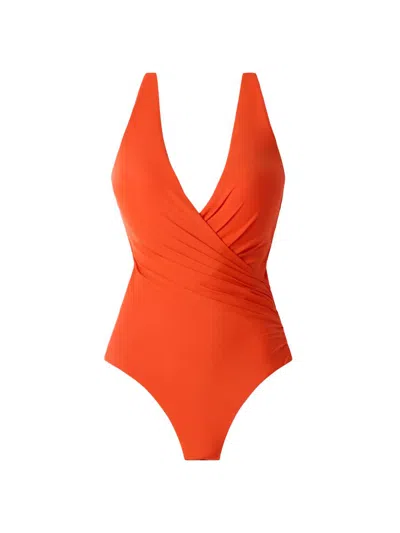 Miraclesuit Swim Women's Rock Solid Wrapsody One-piece Swimsuit In Orange