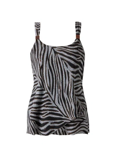 Miraclesuit Swim Women's Zirconic Dazzle Zebra-print Tankini Top In Multi