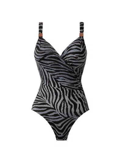 Miraclesuit Swim Women's Zirconic Siren Zebra-print One-piece Swimsuit In Multi