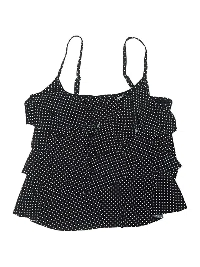 Pre-owned Miraclesuit Swimsuit Top Black Polka Dots Pattern Swimwear