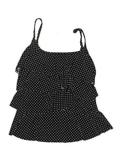 Pre-owned Miraclesuit Swimsuit Top Black Polka Dots Pattern Swimwear