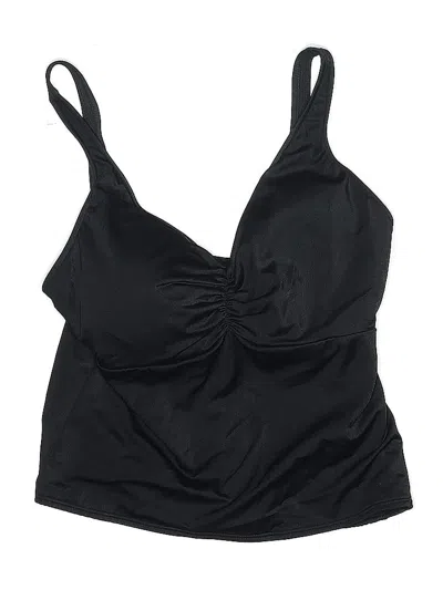 Pre-owned Miraclesuit Swimsuit Top Black Solid Pattern Swimwear