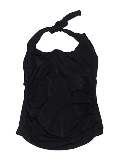 Pre-owned Miraclesuit Swimsuit Top Black Solid Pattern Swimwear