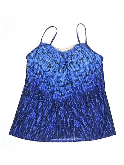 Pre-owned Miraclesuit Swimsuit Top Blue Animal Print Pattern Swimwear
