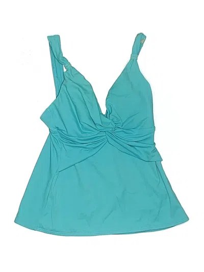 Pre-owned Miraclesuit Swimsuit Top Teal Swimwear In Blue