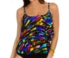 Miraclesuit Color Code Tiering Up Tankini Top In Multi In Multi