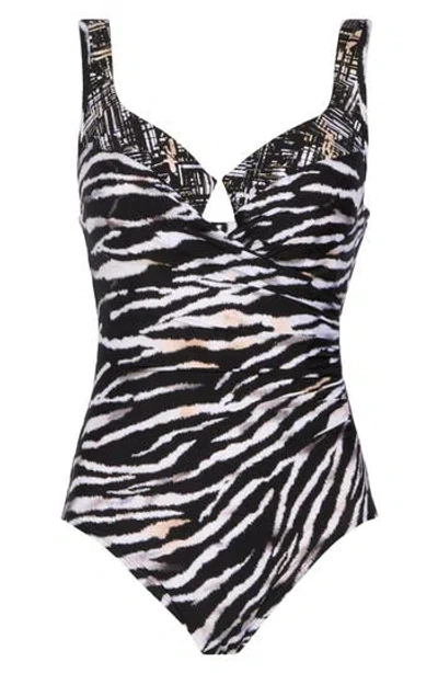 Miraclesuit ® Tigre Sombre Escape One-piece Swimsuit In Black/white