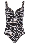 Miraclesuit ® Tigre Sombre Escape One-piece Swimsuit In Black/white