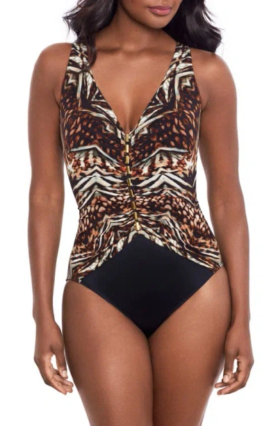 Miraclesuit Tigress Charmer One-piece Swimsuit In Black Multi