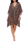 Miraclesuit Topkapi Printed Lace Up Caftan In Brown