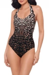 Miraclesuit Topkapi Utopia Halter One Piece Swimsuit In Black/multi
