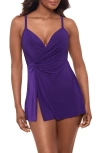 Miraclesuit Twisted Sisters Adora Swim Dress In Mulberry