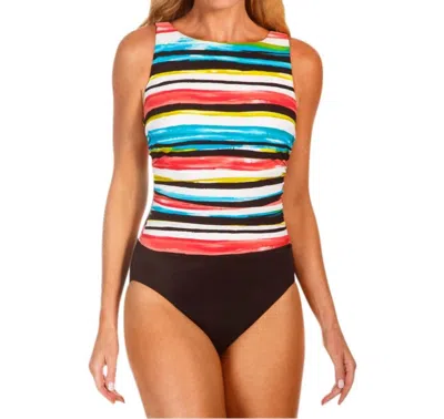 Miraclesuit Regatta Underwire High Neck One Piece Swimsuit In Morning Sun In Multi