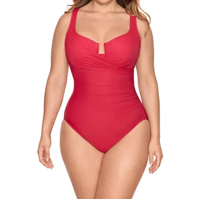 Miraclesuit Underwire Plus Size One Piece Swimsuit In Red In Pink