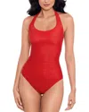 Miraclesuit Rock Solid Utopia One Piece Swimsuit In Red