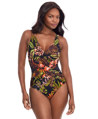 MIRACLESUIT WOMEN'S BOTANICO CROSSOVER ONE-PIECE SWIMSUIT