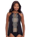 Miraclesuit Cappadocia Peephole Tankini Top In Black,multi