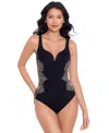 Miraclesuit Petal Pusher Temptation Underwire One-piece In Black Multi