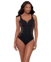 Miraclesuit Women's Costa D Oro Temptress Tummy Control One Piece Swimsuit In Black