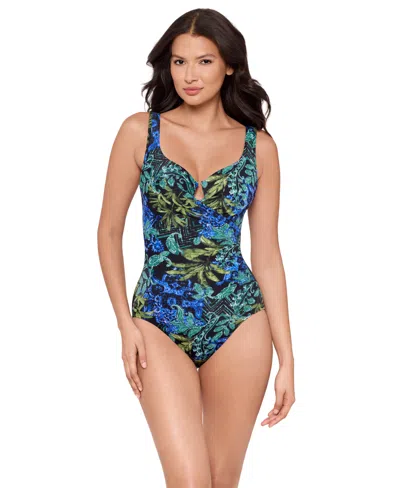 Miraclesuit Must Have Escape One-piece Allover Slimming Underwire Swimsuit In Blue