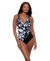 Miraclesuit Women's Fiore Di Luna Oceanus Tummy Control One Piece Swimsuit In Blue