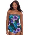 Miraclesuit Flora Aura Hankini Tankini Top In Black,multi