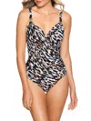 Miraclesuit Fur Realz Siren One-piece Swimsuit In Brown Multi
