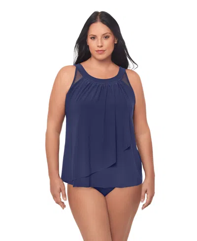 Miraclesuit Women's Illusionists Ursula Tankini Top In Blue