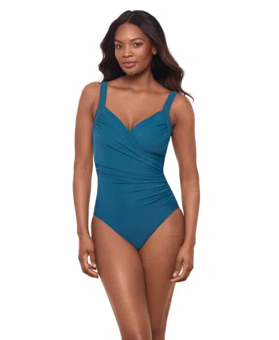 Miraclesuit Women's Must Haves Sanibel One Piece Swimsuit In Blue